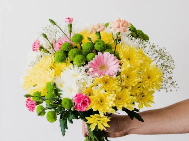 bouquet champêtre jaune