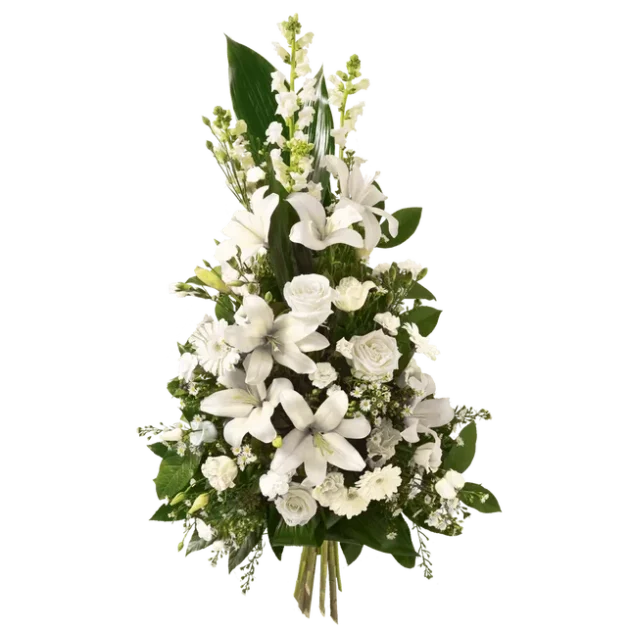 Deuil Bouquet allongé blanc