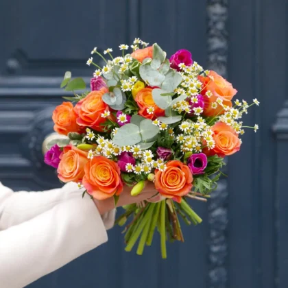 Bouquet Rond orangé